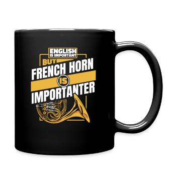 French Horn Instrument - Tasse einfarbig - Schwarz - Rechts