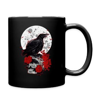Occulte Corbeau Fleur Crâne Sorcière Gothique Esthétique - Mug uni - noir - Droite