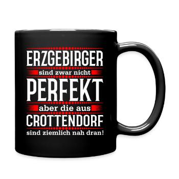 Erzgebirge Crottendorf - Tasse einfarbig - Schwarz - Rechts