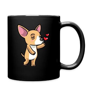 Chiweenie Dog Kisses Emoticon - Mug uni - noir - Droite