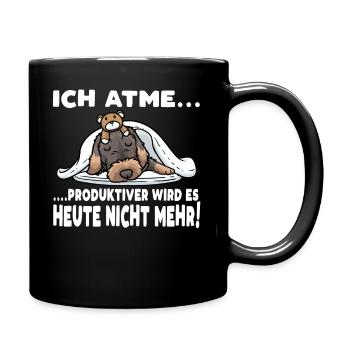 Rauhaardackel Hund Schlafen Schlummern - Tasse einfarbig - Schwarz - Rechts