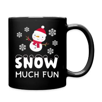 Winter Snow Much Fun Snowman - Full Colour Mug - black - Right