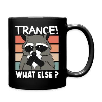 TRANCE RACOON Weihnachten Geschenk Techno - Tasse einfarbig - Schwarz - Rechts