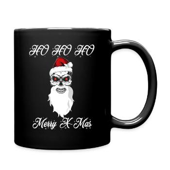 X Mas Skull Punker Metal Rock Rocker Weihnachten - Tasse einfarbig - Schwarz - Rechts