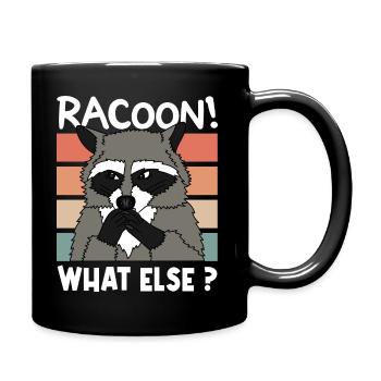 WASCHBÄR RACOON Weihnachten Geschenk - Tasse einfarbig - Schwarz - Rechts