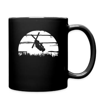 Tour de skieur - montagne - sports d’hiver - saut d’obstacles - Mug uni - noir - Droite