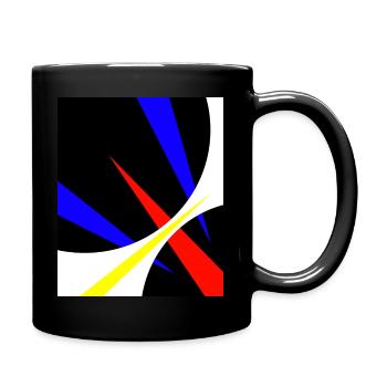 Smooth Cut Abstract Artwork Primary Colours - Full Colour Mug - black - Right