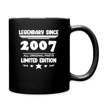 2007 - Baujahr 2007 - Jahrgang 2007 - Tasse einfarbig - Schwarz - Rechts
