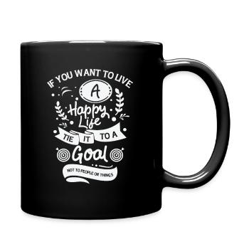 Goal Life Quotes Happy Positive Message - Full Colour Mug - black - Right