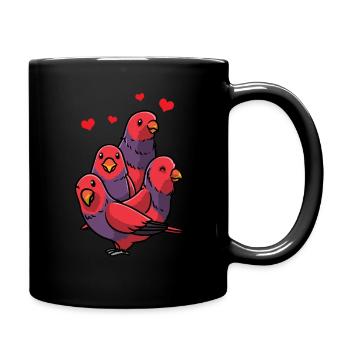 Hooded Lorikeet Kawaii Parrot Bird - Full Colour Mug - black - Right