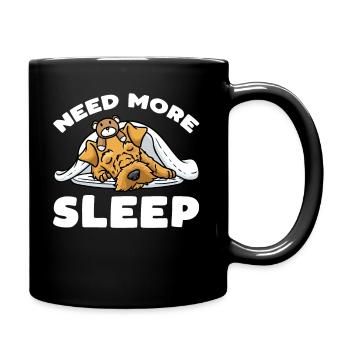 Chien Welsh Terrier avec dort en peluche - Mug uni - noir - Droite