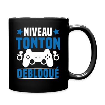 niveau tonton débloqué rétro oncle gamer geek - Mug uni - noir - Droite