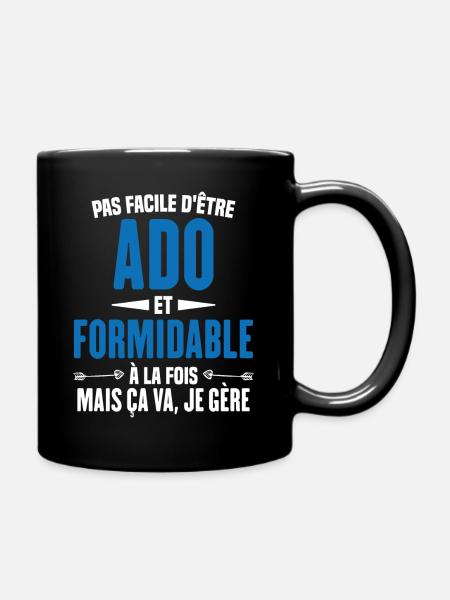 Pas Facile d'Être Ado Et Formidable À La Fois - Mug uni - noir