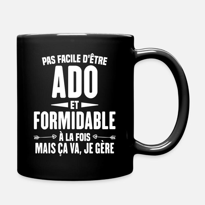 Pas Facile d'Être Ado Et Formidable À La Fois - Mug uni - noir