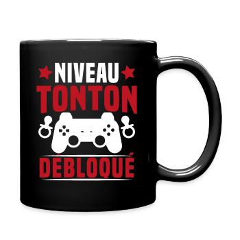 niveau tonton débloqué rétro oncle gamer geek - Mug uni - noir - Droite
