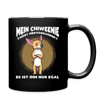 Mein Chiweenie Hört Hervorragend Hund - Tasse einfarbig - Schwarz - Rechts