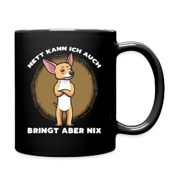 Chiweenie Hund Stur - Tasse einfarbig - Schwarz - Rechts