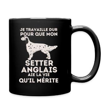 Setter anglais chien de race - Mug uni - noir - Droite