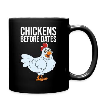 Chickens Before Dates - Full Colour Mug - black - Right