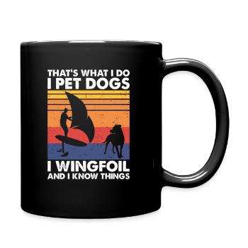 That's What Do Pet Dogs Wingfoil & Know Things - Full Colour Mug - black - Right