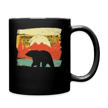 Bear Bear Hunting Retro Vintage Huntsman - Full Colour Mug - black - Right