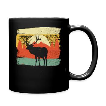 Vintage Deer Retro Huntsman Hunter - Full Colour Mug - black - Right