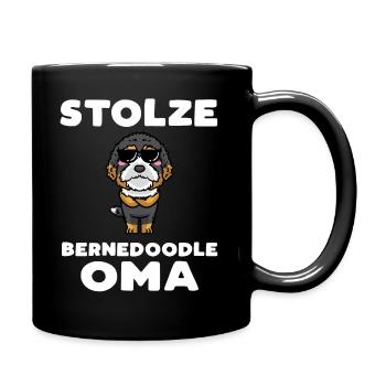 Bernedoodle Oma Hund Mit Sonnenbrille - Tasse einfarbig - Schwarz - Rechts