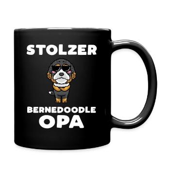 Bernedoodle Opa Hund Mit Sonnenbrille - Tasse einfarbig - Schwarz - Rechts