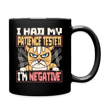 Patience Tested Negative Cat Cat Lovers - Full Colour Mug - black - Right