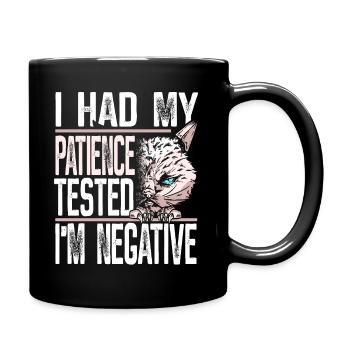 Patience Tested Negative Cat Cat Lovers - Full Colour Mug - black - Right