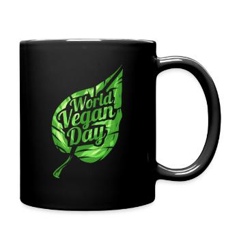 Logo Green Leave pour la Journée mondiale du véganisme - Mug uni - noir - Droite