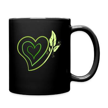 Logo végétalien avec feuilles, devenez végétalien - Mug uni - noir - Droite