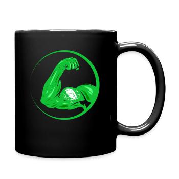 Green and Healthy, Veggie Body Pictures Who Is Vegan - Full Colour Mug - black - Right