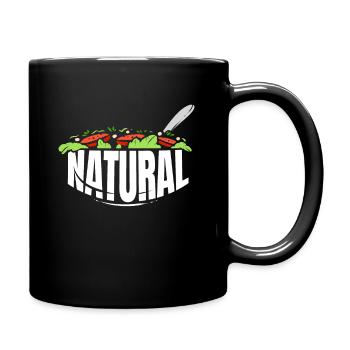 My Meal Is Vegetarian And Natural, Go Vegan - Full Colour Mug - black - Right