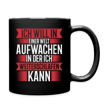Erzgebirge Schlafen - Tasse einfarbig - Schwarz - Rechts