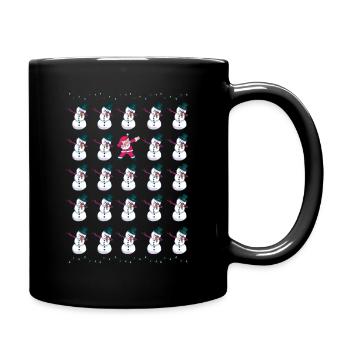 Dabbing Santa Claus and Snowman - Be different - Full Colour Mug - black - Right