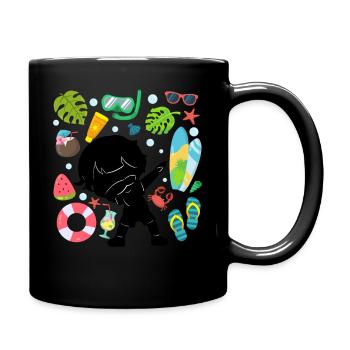 Silhouette Dabbing Boy Sommerzeit Strand Stil - Tasse einfarbig - Schwarz - Rechts