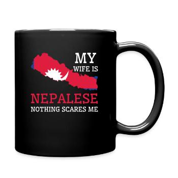Nichts macht mir Angst Nepalesische Frau Nepal - Tasse einfarbig - Schwarz - Rechts
