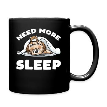 Chien maltipoo avec peluche dormant - Mug uni - noir - Droite