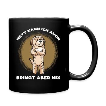 Maltipoo Hund Stur - Tasse einfarbig - Schwarz - Rechts