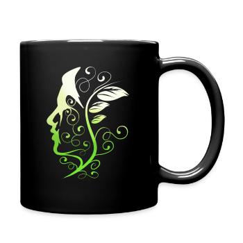 Vegan Inside My Head. Green Mind, Go Vegan - Full Colour Mug - black - Right