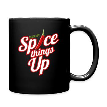 Vie végétalienne - Pimentez les choses - Devenez végétalien - Mug uni - noir - Droite