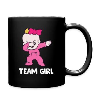 Team Girl Gender Reveal - Tasse einfarbig - Schwarz - Rechts