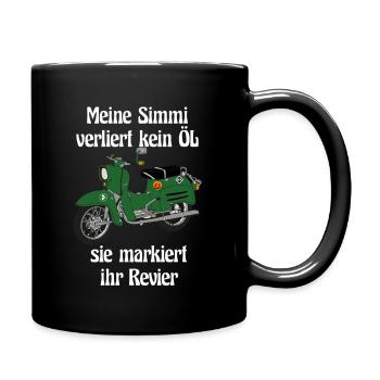 Schwalbenfahrer Simson Schwalbe Kult Roller DDR - Tasse einfarbig - Schwarz - Rechts
