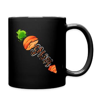Carrots And Vegetables Are Yummi - Yum For Vegan - Full Colour Mug - black - Right