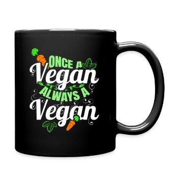 Once A Vegan, Always A Vegan - Full Colour Mug - black - Right