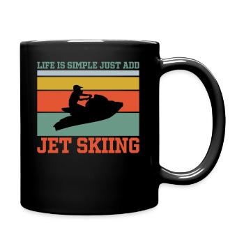 Life is simple, just add jet skiing - Full Colour Mug - black - Right