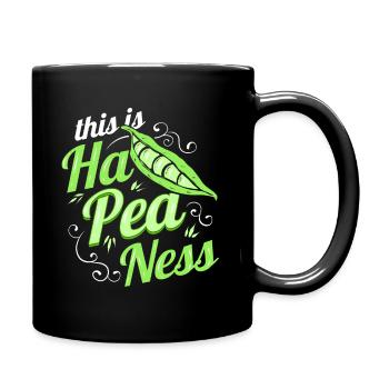 This Is Happiness With Peas Veggies - Go Vegan - Tasse einfarbig - Schwarz - Rechts