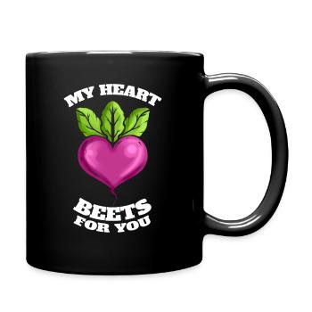 My Heart Beats For You - Beets For Vegetarian - - Tasse einfarbig - Schwarz - Rechts