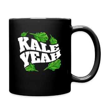 Kale Yeah - Veggies For Vegetarians And Vegan - Tasse einfarbig - Schwarz - Rechts